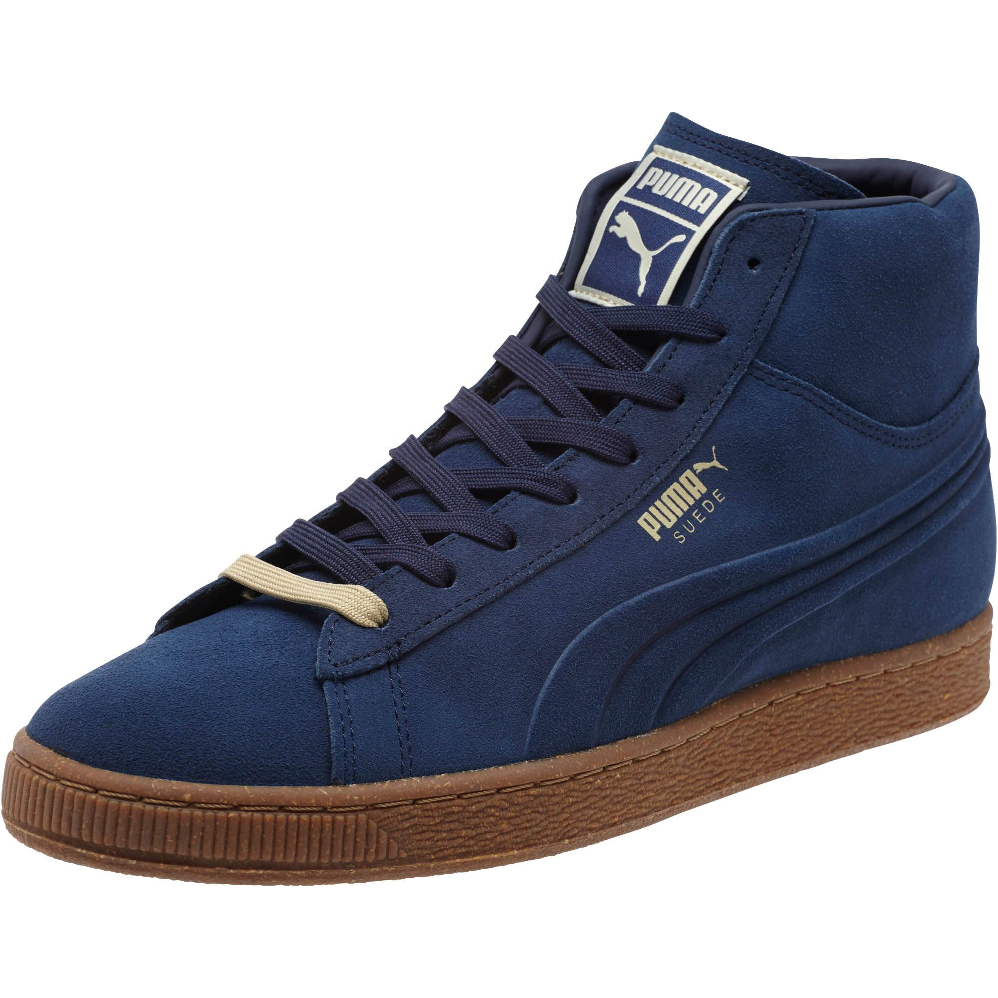 Lyst Puma Suede Embossed Mixed Rubber Mid Men S Sneakers In Blue For Men